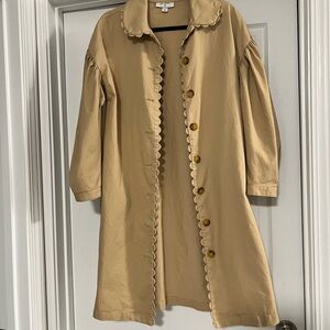 Kika Vargas Tan Scalloped Coat